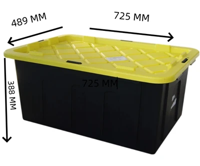 Storage Tote With Yellow Lid(87L)