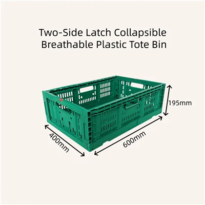 Two-Side Latch CollapsibleBreathable Plastic Tote Bin