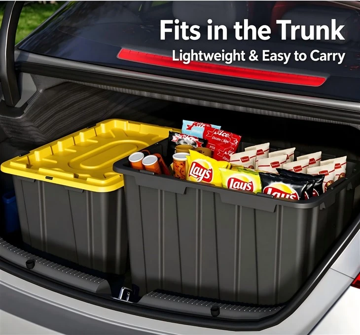 Storage Tote With Yellow Lid(87L) factory